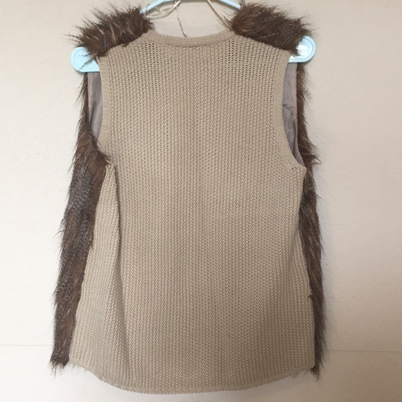 FINAL $ Pink Republic faux fur vest with knit back… - Picture 5 of 5